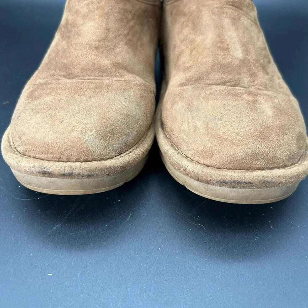 Michael Kors Boots Girls Size 4 Brown Faux Suede & Fur Ankle Zipper MK